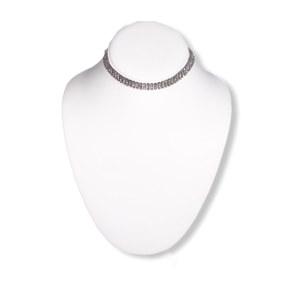 SILVER CHOKER WITH STONES | NWOT
